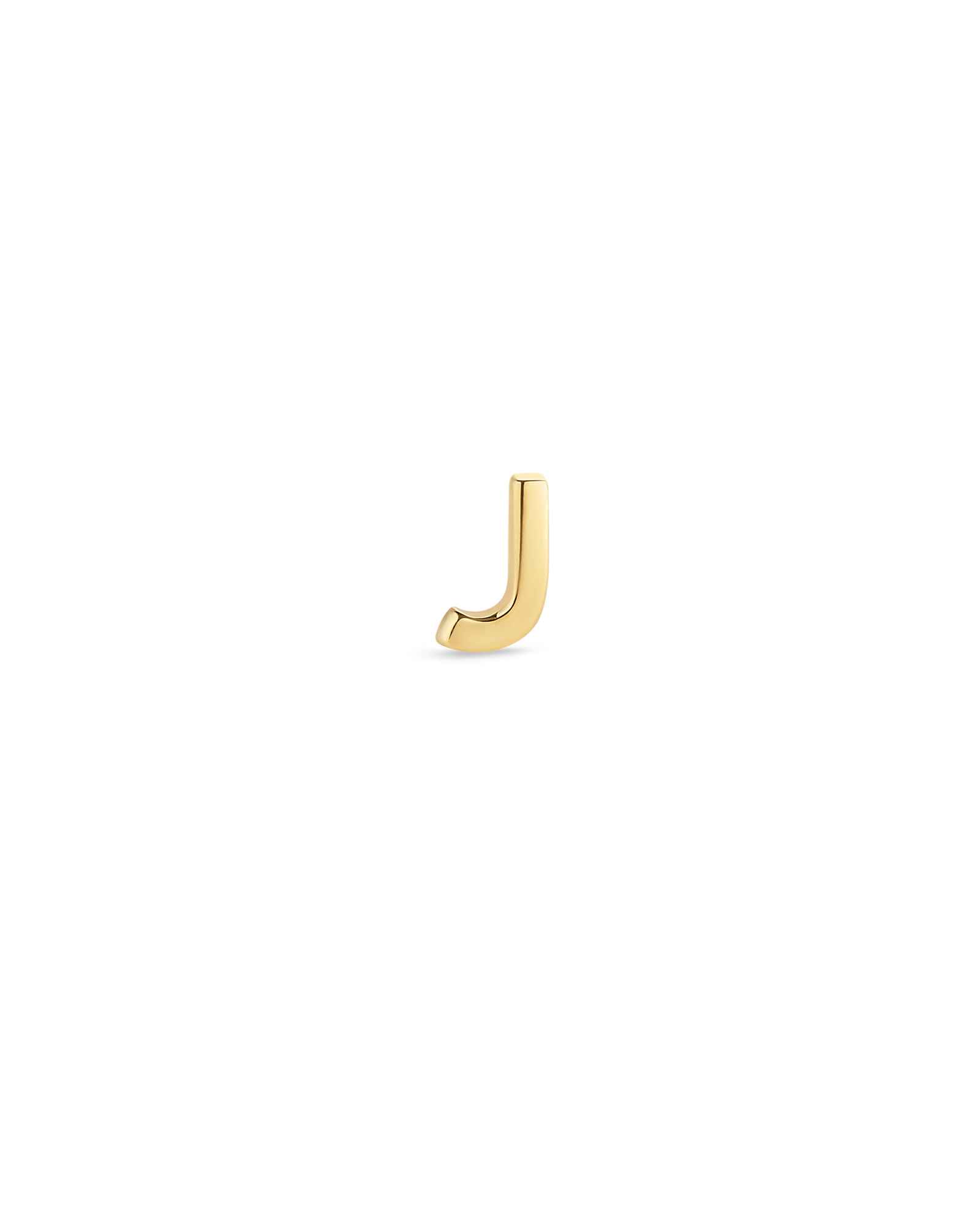 Letter J Stud Earring in 18k Gold Vermeil